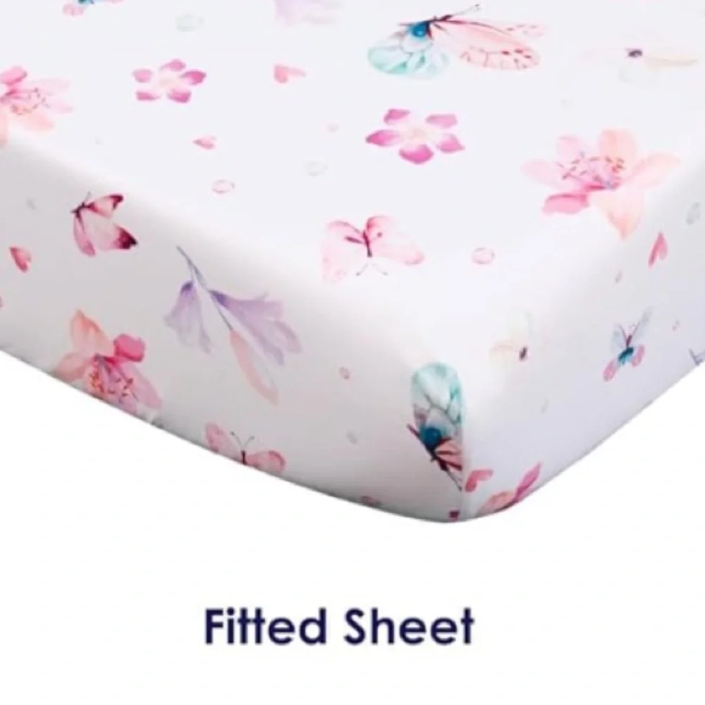 NEW!  Blush Floral Butterfly Toddler Bedding and Comforter Set Bed-In-A-Pink